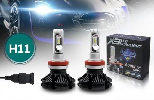 Лампы 2шт LED H11 X3 ZES 50W 12000lm LUMILEDS