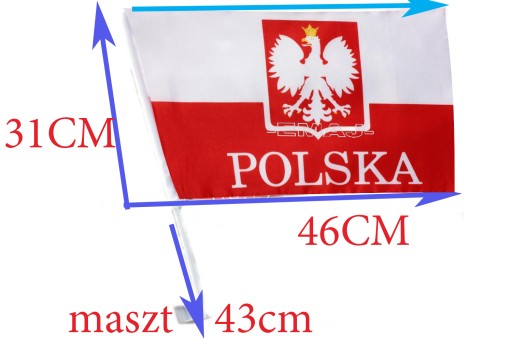 ФЛАГИ Польши АВТОМОБИЛЬНЫЙ ФЛАГ 31X46 E0019 EMAJ