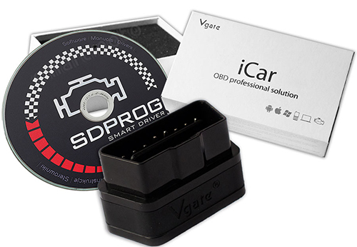 ДИАГНОСТИЧЕСКИЙ СКАНЕР VGATE iCAR OBD2, ИНТЕРФЕЙС BLUETOOTH SDPROG PL