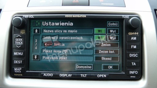 POLSKIE MENU NAWIGACJA TOYOTA MAPA LAND CRUSIER V8