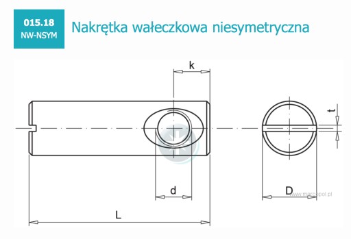 Nakrętka wałeczkowa M6 x 10 x 13 NSYMET (50 szt)