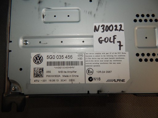 VW GOLF VII КОМПЛЕКТ ДИНАМИКОВ DYNAUDIO 5G0035456