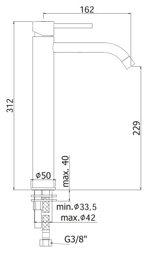 РАКОВИНА PAFFONI LIGHT FATTER LIG081 МАТОВЫЙ ЧЕРНЫЙ