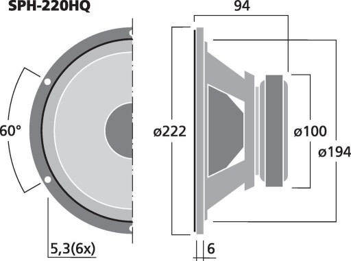 Сабвуфер MONACOR SPH-220HQ 100 Вт, 8 Ом