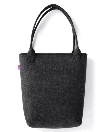 Torebka filcowa Swing BERTONI czarna z nadrukiem Kenia