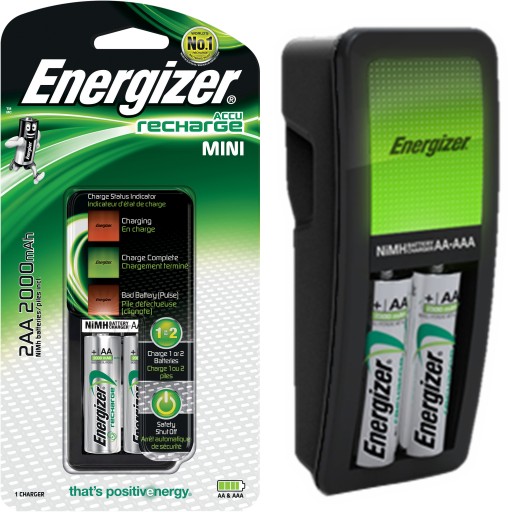 Зарядное устройство ENERGIZER Mini AAA R3 AA R6 + 2 батарейки типа AA 2000 мАч