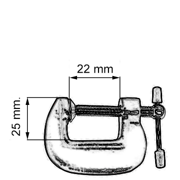 ЗАЖИМЫ ДЛЯ МОДЕЛИРОВАНИЯ, СКРУЧЕННЫЕ, 22x25 мм