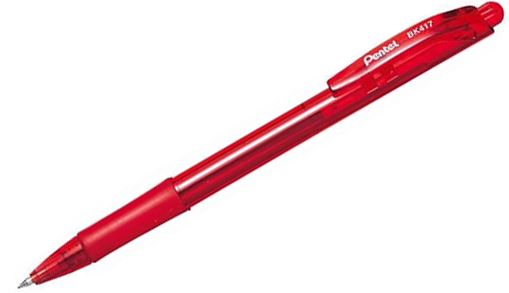 PENTEL BK 417 WOW Шариковая ручка с выдвижным механизмом 0,7 красная