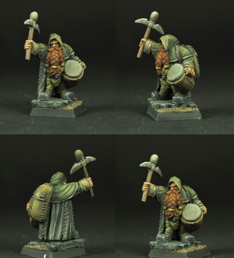 Фигурка Dwarf Miner Drummer 28mm Scibor 28FM0154