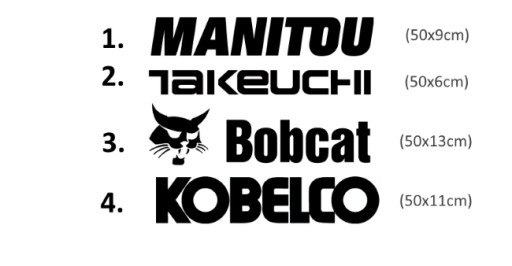 Наклейка с логотипом MANITOU TAKEUCHI BOBCAT KOBELCO