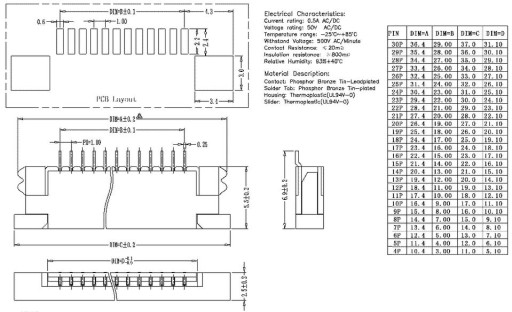 ART ZIFF-1.00mm-020-SMD-kd Разъем для 3,5-дюймового TFT