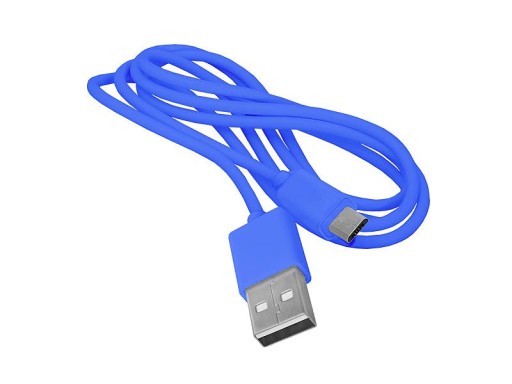 КАБЕЛЬ USB-МИКРОУСБ, 1М, СИНИЙ.