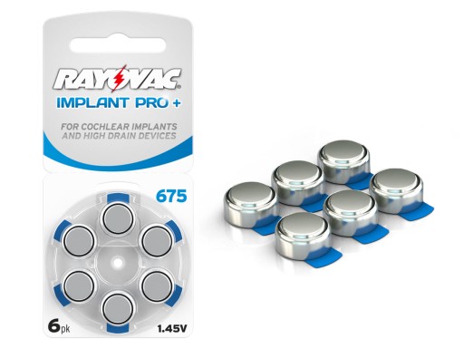 30 кохлеарных батарей RAYOVAC Implant PRO+ 675 PR44