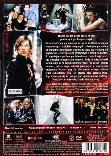 Resident Evil 1 Milla Jovovich DVD FOLIA