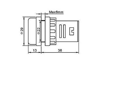 СВЕТОДИОДНЫЙ ИНДИКАТОР 12 В постоянного/переменного тока 28 мм БЕЛЫЙ (2447)