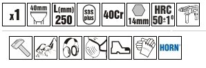 ИЗОГНУТОЕ ДОЛОТО ДЛЯ ПЛИТКИ 60х250 ММ SDS PLUS