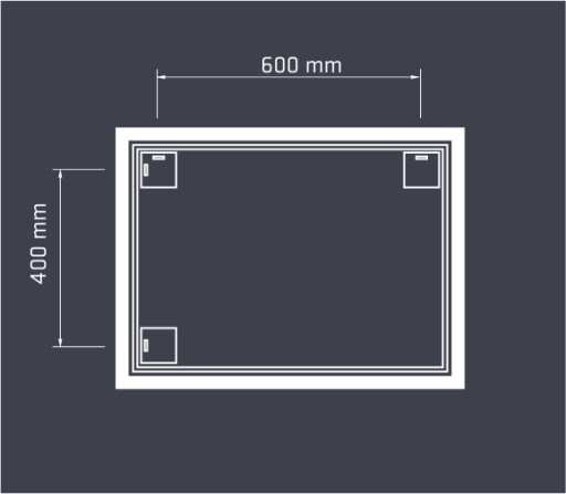 Зеркало со светодиодной подсветкой NE 80x60 см ECOLight ALU