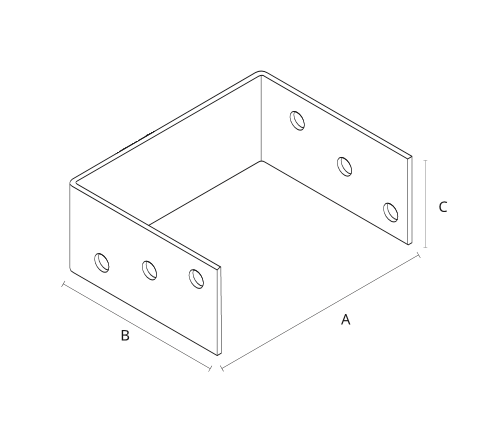 АНКЕРНЫЙ КРОНШТЕЙН ДЛЯ БАЗОВОЙ КОЛОННЫ U-ТИПА 140x120x60