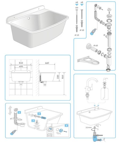 Отделение UTILITY SINK, комплект смесителей для кухонной мойки