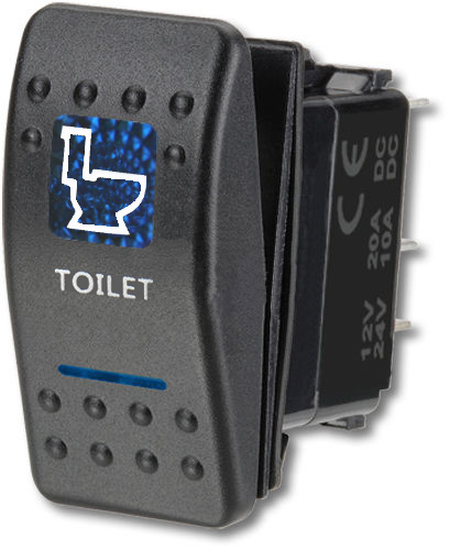 CARLING PRZELACZNIK IP68 WLACZNIK LED 12-24V 20A NIEBIESKI TOILET