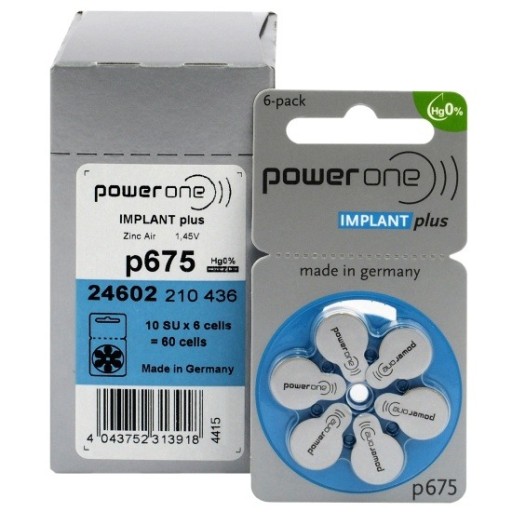Baterie VARTA 675 Power One IMPLANT PLUS 3xPACZKA