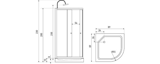 ГИДРОМАССАЖНАЯ ДУШЕВАЯ КАБИНА 90X90 STRADA