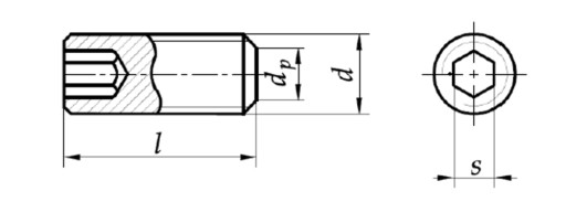M12x1,25x30 Wkręt dociskowy drobnozwojny DIN 913x1
