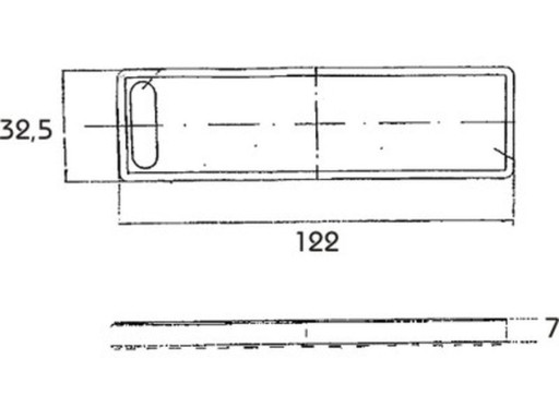 ODBLASK PROSTOKĄTNY CZERWONY EU 122 X32,5MM