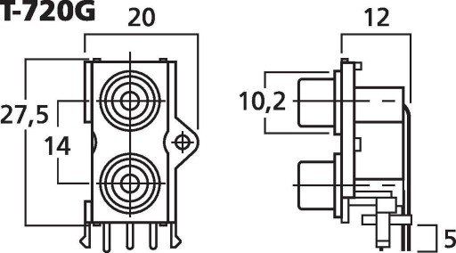 МОНТАЖНЫЕ РАЗЪЕМЫ ДЛЯ ПАЙКИ RCA MONACOR T-720G