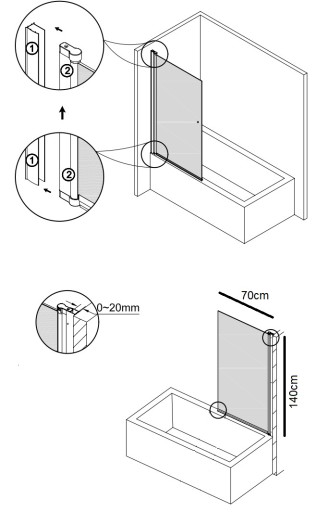 Novoterm Parawan nawannowy Cristal 4 M mleczny