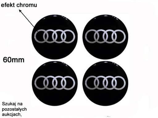 НАКЛЕЙКИ ЭМБЛЕМЫ AUDI 90 ММ НА АЛЮМИНИЕВЫЕ КОЛЕСНЫЕ КОЛЕСА