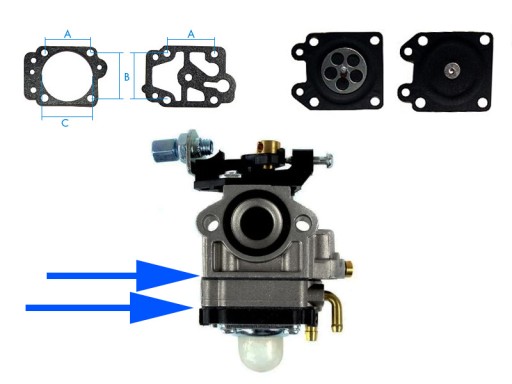 Ремкомплект прочного карбюратора для кустореза NAC CG260B