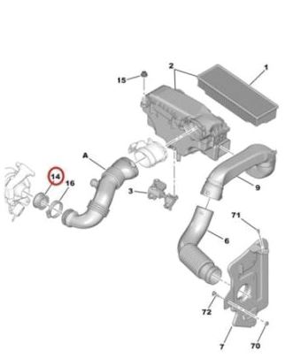 ПРОКЛАДКА 1434C8 PEUGEOT CITROEN 1.6 HDI ТУРБИНА