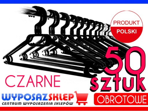 WIESZAKI UBRANIOWE OBROTOWE CZARNE WIESZAK 50