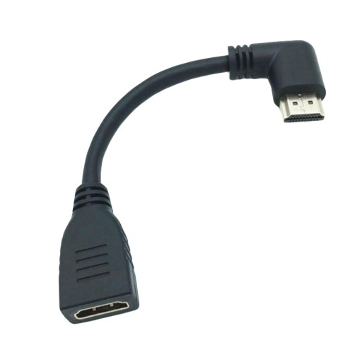 Угловой переходной кабель HDMI-HDMI ЛЕВЫЙ, 10 см