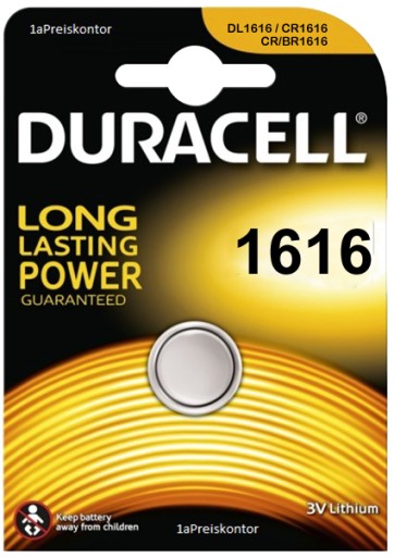 Литиевые батарейки Duracell CR 1616 DL1616 3 В — 1 шт.