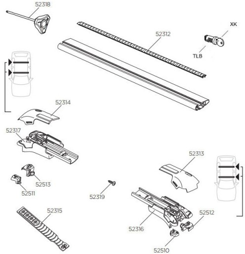 КРЫШКА ЛЕВОГО КРЫШКИ THULE 52313