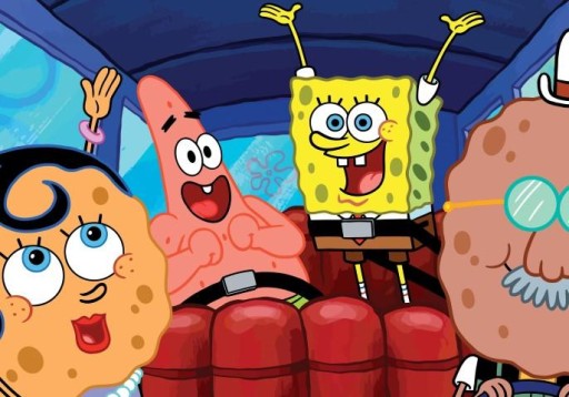 Naklejki na ścianę dla dzieci plakat SPONGEBOB 100x70