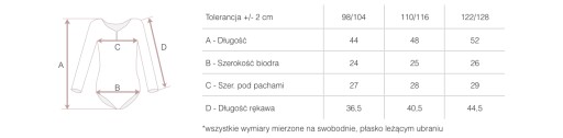 БАЛЕТНОЕ БОДИ ДЛЯ РИТМИЧЕСКОГО ТАНЦА 110/116