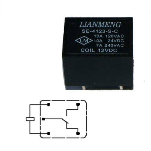 SE-4123-S-C реле 10А 24В пост.тока 12В катушка