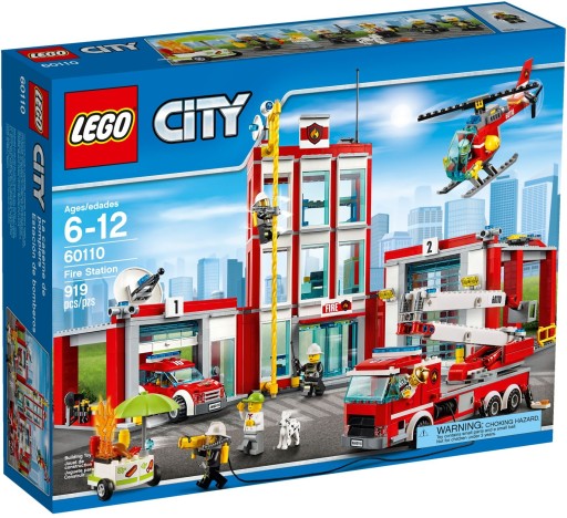 LEGO CITY 60110 Кирпичи ПОЖАРНАЯ СТАНЦИЯ ПОЖАР 24Ч