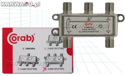 Разветвитель сигнала RTV+SAT 1x4 - CORAB