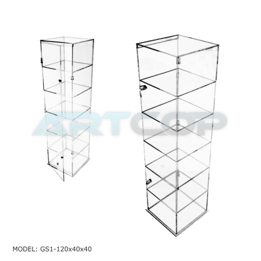 Витрина отдельностоящая 120х40х40см, витрина PLEXI для аптечного магазина