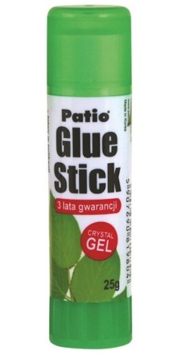 Клей-карандаш Patio Glue Stick прозрачный для школы и офиса, 25 г