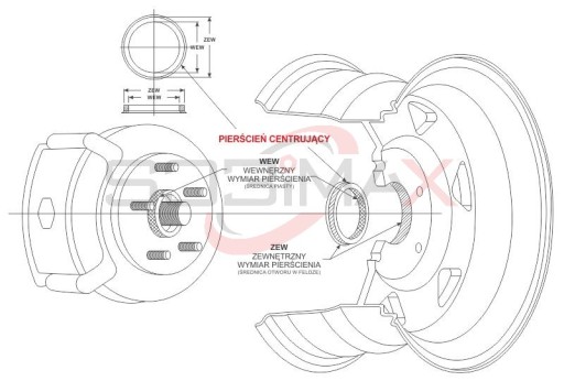 Центрирующие кольца AUDI SEAT VW 70.1 57.1