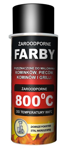 Farba w sprayu żaroodporna (400ml) CZARNY ANTRACYT