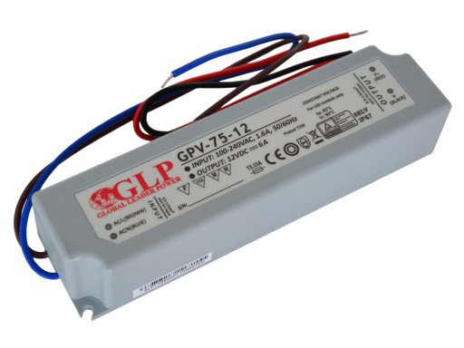 GLP ZASILACZ WODOODPORNY DO LED IP67 GPV75 72W 12V