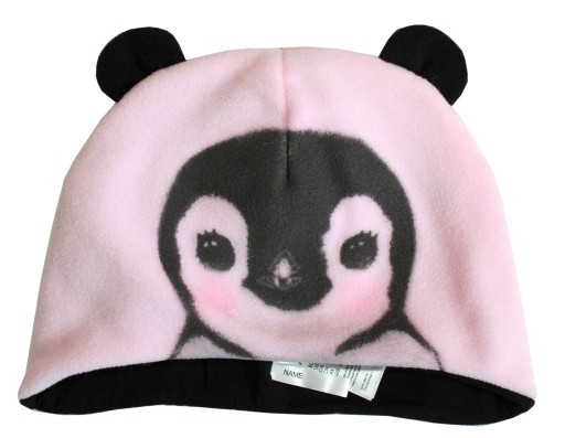 H&M NOWA CZAPKA POLAR RÓŻ PINGWINEK 92/104