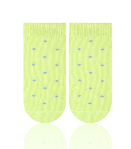 Skarpety bawełniane limonka kropki 3-6 mcy
