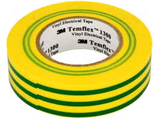 Taśma izolacyjna Temflex 1300 19mm x20m żółto zielona 3M